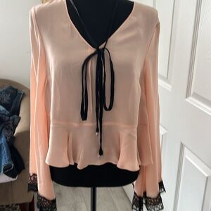 Cinq a’ sept V neck silk blouse